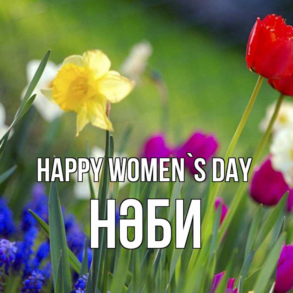 Greetings card с именем, НӘБИ happy women`s day международный женский день 3 Greetings with text for free download 